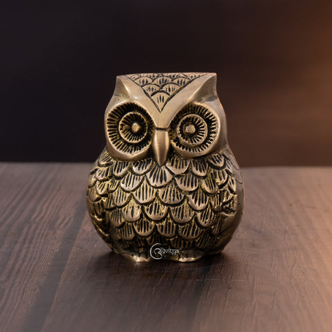 Brass owl pair