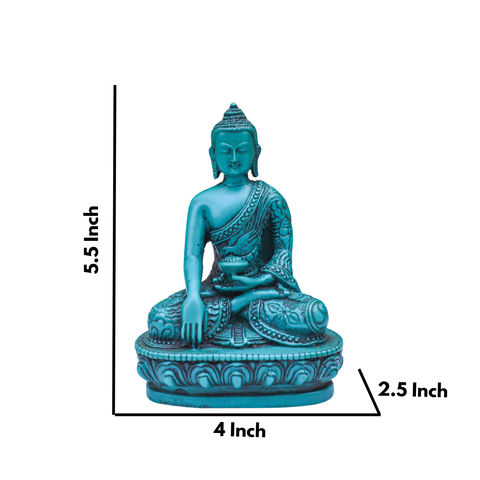 Brass Kalpavriksha Tree & Resin Green Buddha Combo