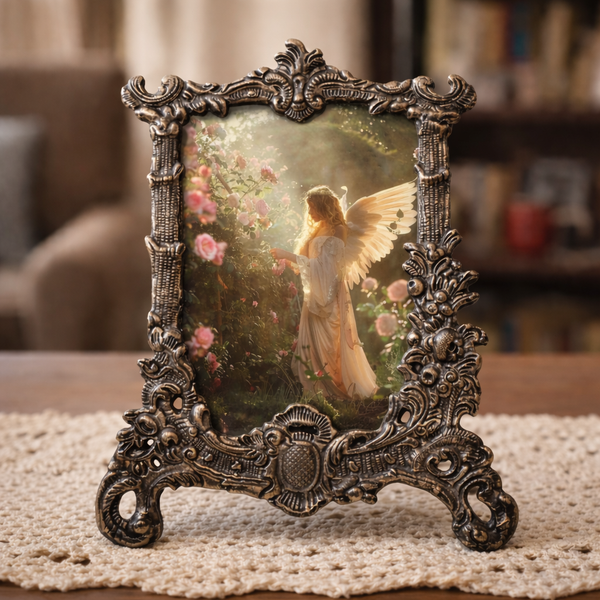 Photo Frame | Aluminium | Black | Vintage Design | Decor & Gift - 7.8 X 9.8 Inch