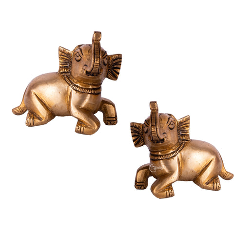 Brass Elephant Pair