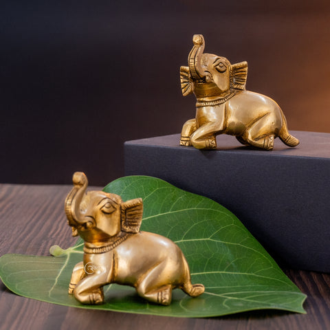 Brass Elephant Pair