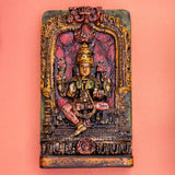 Wooden Laxmi Carved Panel  (Multicolor)