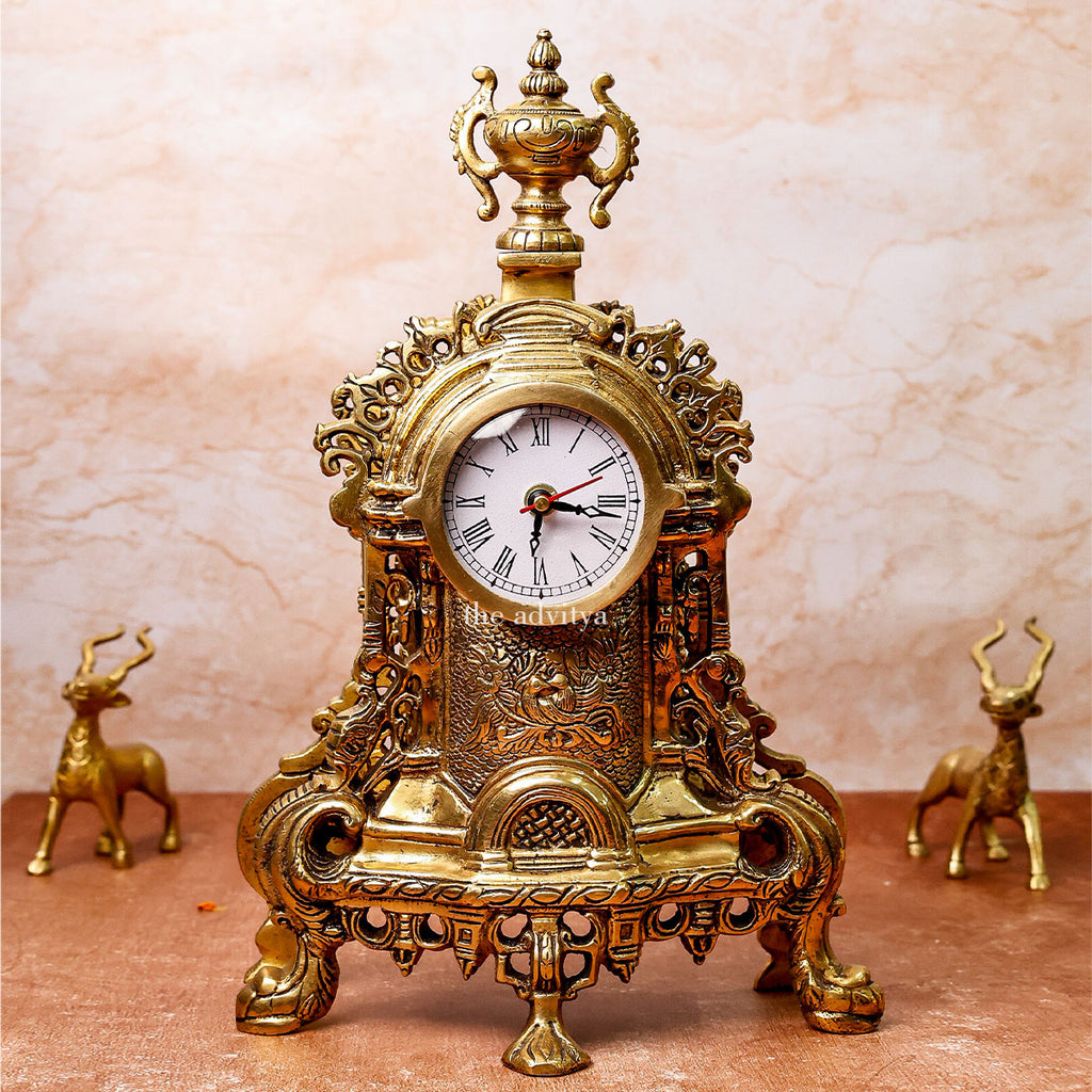 Workstation timekeeper,Timepiece,Office clock,Pedestal clock,Mantel clock,Brass Vintage English Watch (Medium)