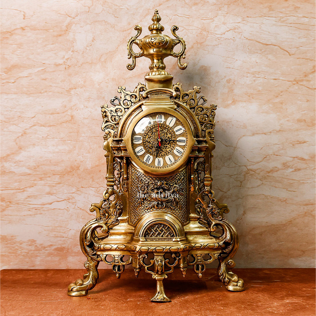 Workstation timekeeper,Timepiece,Office clock,Pedestal clock,Mantel clock,Brass Vintage English Watch (Big)