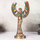 Vintage Egyptian Goddess Candle Stand With Mosaic Work