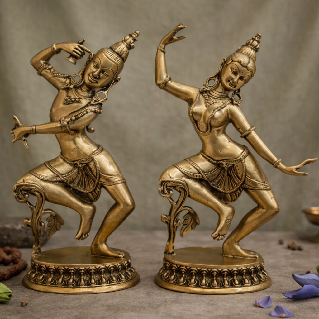 Shiv Parvati Dancing Brass Statue for Décor