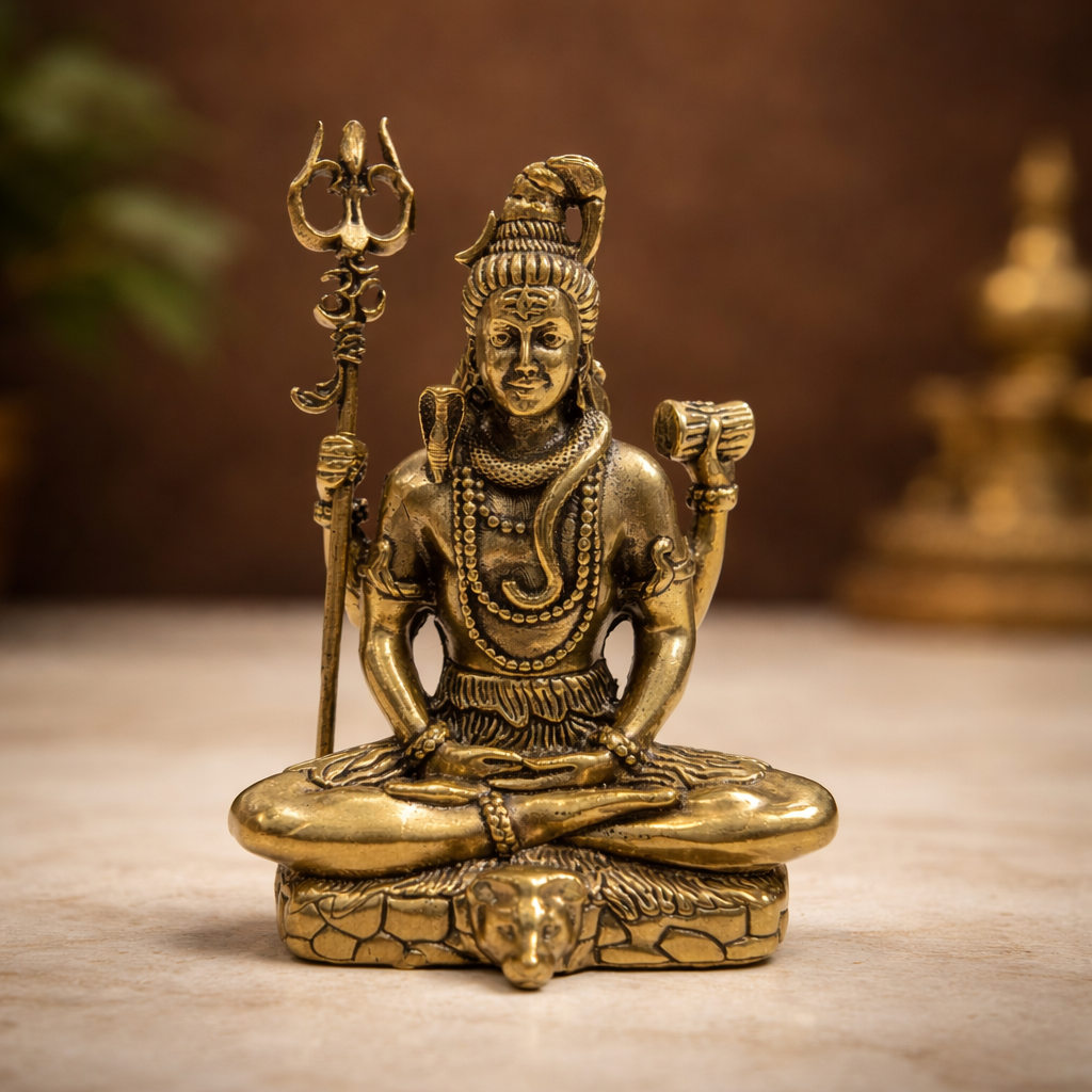 Shiva Murti | Brass Superfine Finish | Serene Meditation Form | 3"