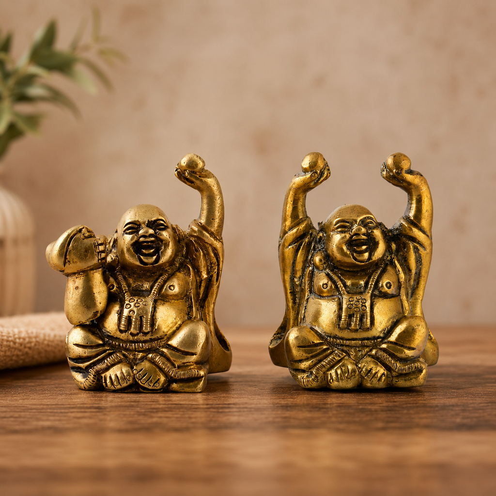 Brass Laughing Buddha Idols