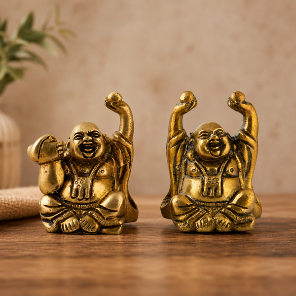 Brass Laughing Buddha Idols