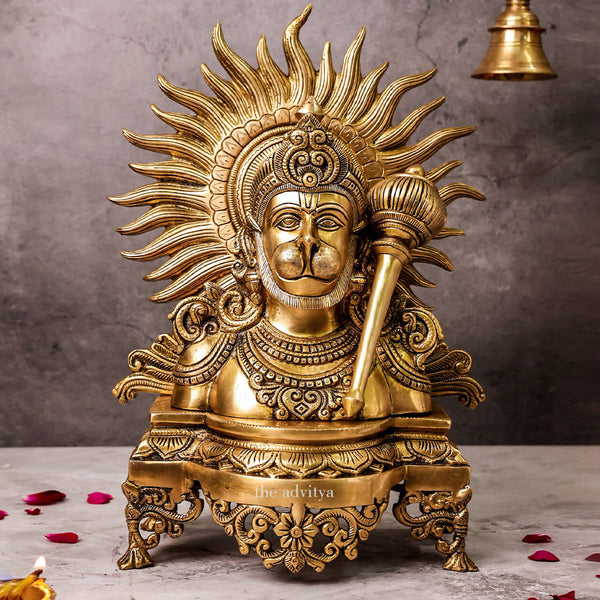 Veer Hanumanta,Vayu Putra,Pawan Suta,Bajrangbali,Marutinandan,Brass Hanuman Bust Statue