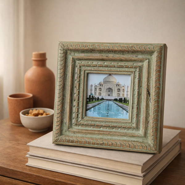 Photo Frame for Table & Wall | Wooden Make | Pastel Green | 8.3 Inch