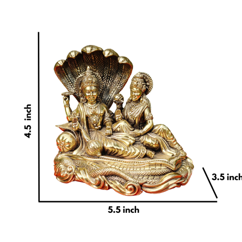 Superfine Brass Vishnu Laxmi Sitting On Snake