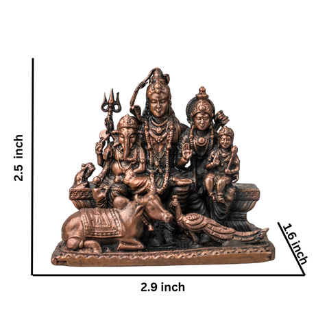 Copper Shiv Parivar Statue