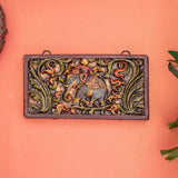 "Wooden Gajah (Elephant) Carved Wall Panel "