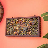 "Wooden Gajah (Elephant) Carved Wall Panel "