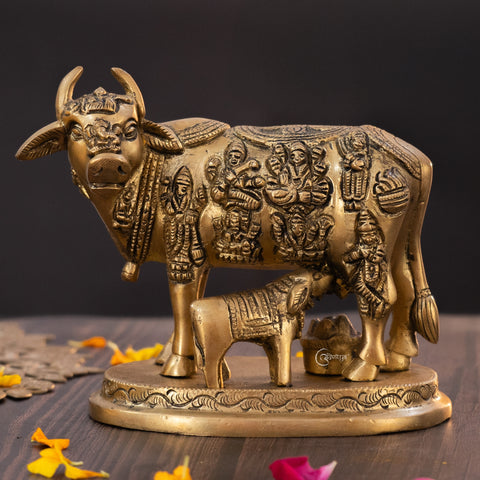 Kamdhenu Cow and Calf Vastu Idol