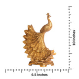 Brass Peacock Peafowl Statue