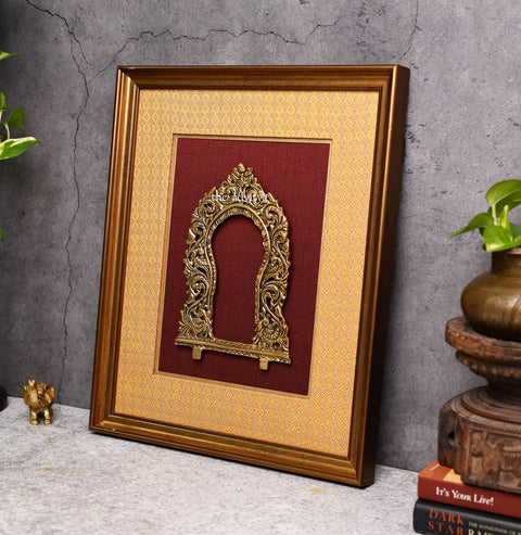 Brass Handcrafted Yali Prabhaval on Dual Fabric Frame