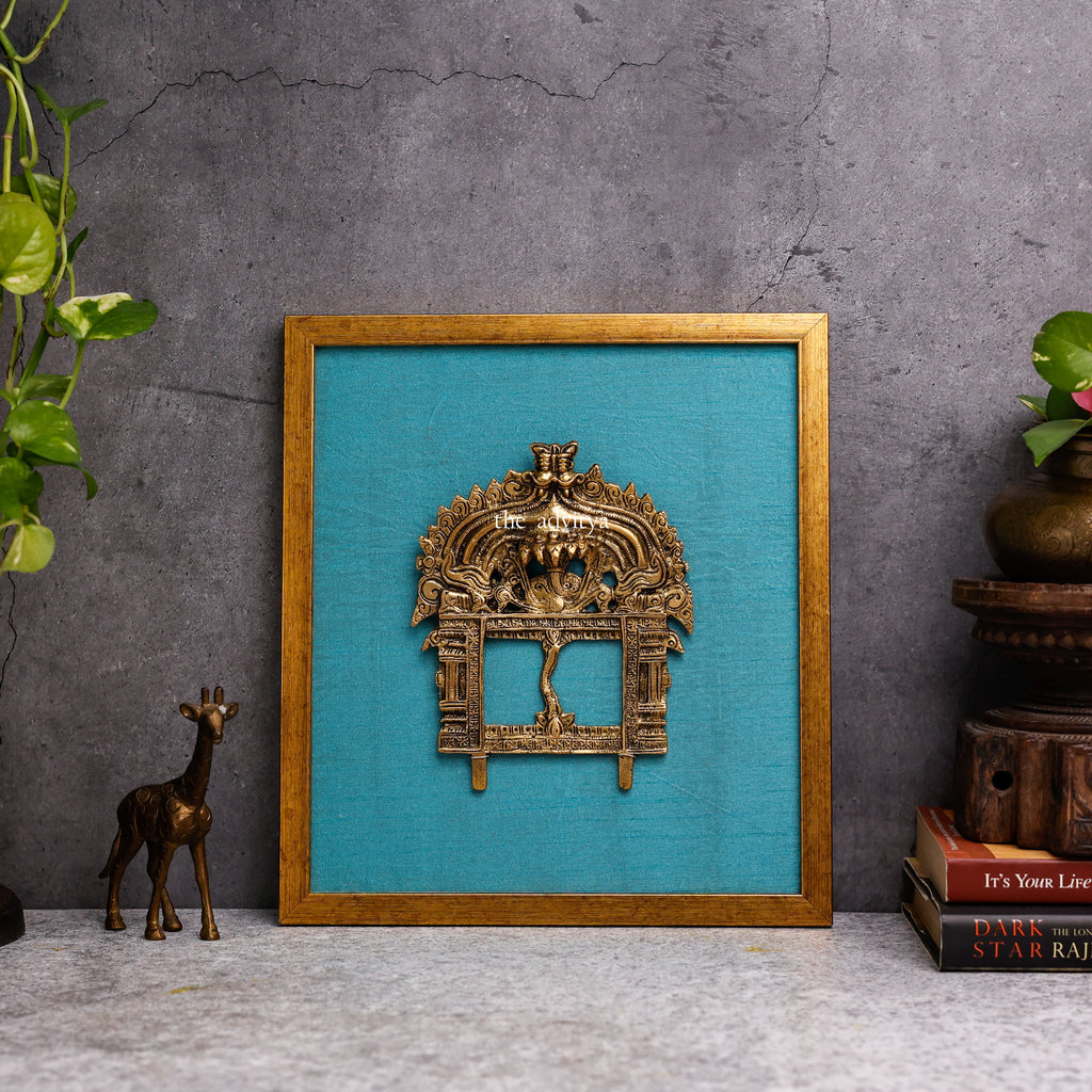 Brass Vasuki on Fabric Wooden Frame