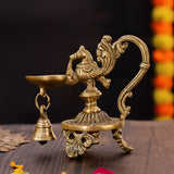 Peacock Diya with Bell