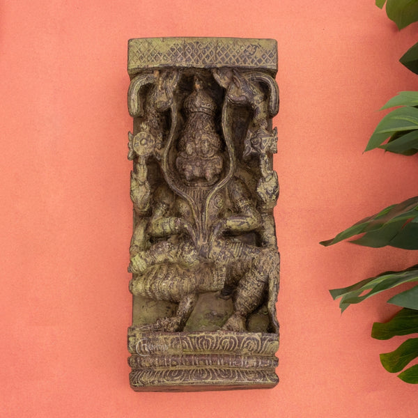 Wooden Narsimha/Vishnu Avatar Vintage Wall Panel