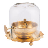 Brass Akhand Jyot Diya With Adjustable Bati Knob(Large| 200 ML)