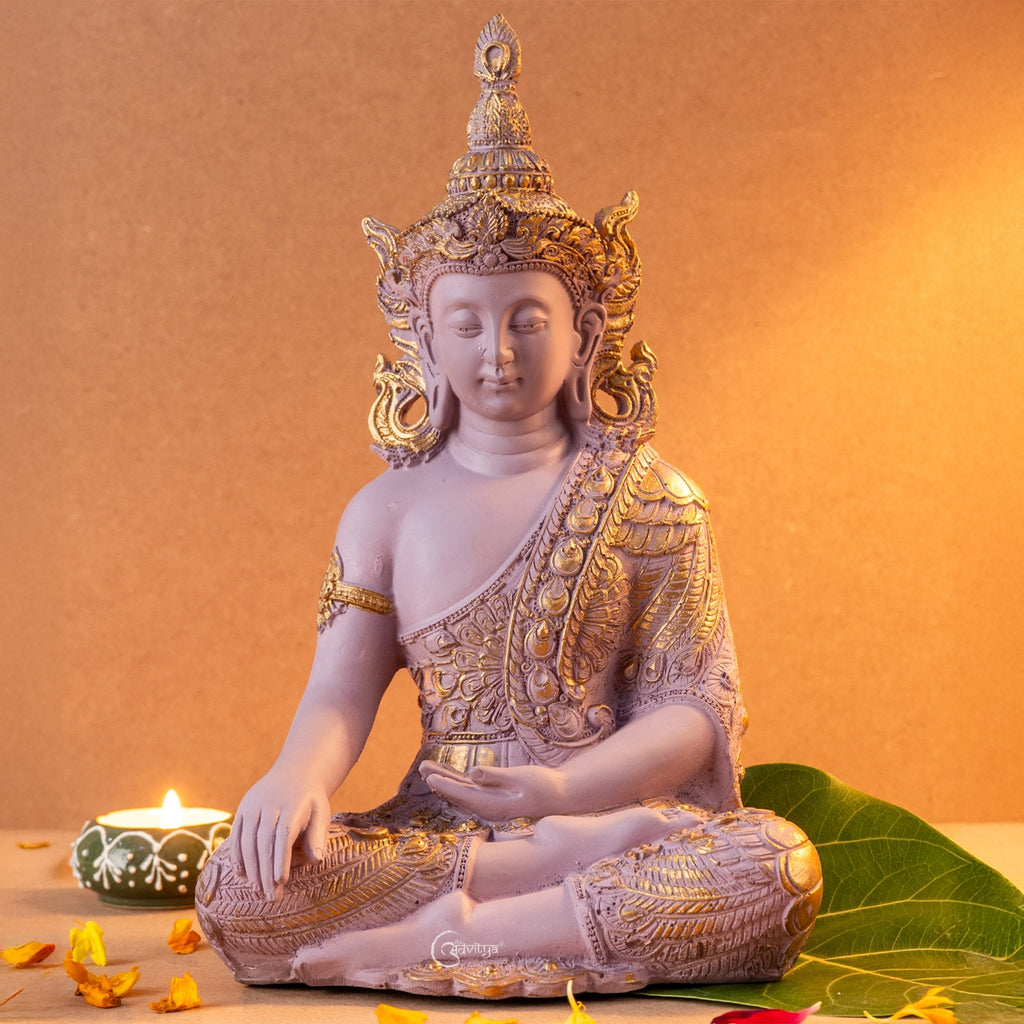 Resin Gautam Buddha Statue (Pastel Pink)