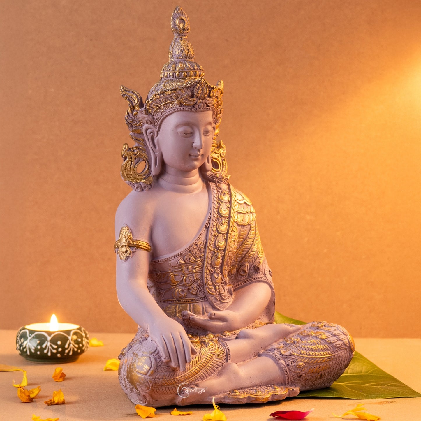 Resin Gautam Buddha Statue (Pastel Pink)