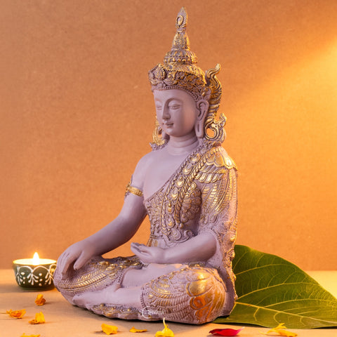 Resin Gautam Buddha Statue (Pastel Pink)