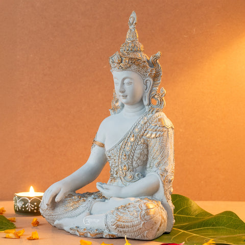 Resin Gautam Buddha Statue (Pastel Green)