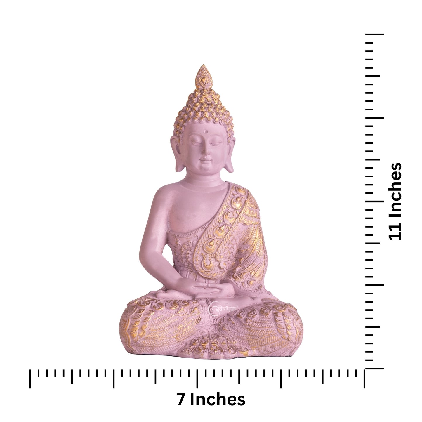 Resin Lord Gautama Buddha Decorative Statue (Pastel Pink)