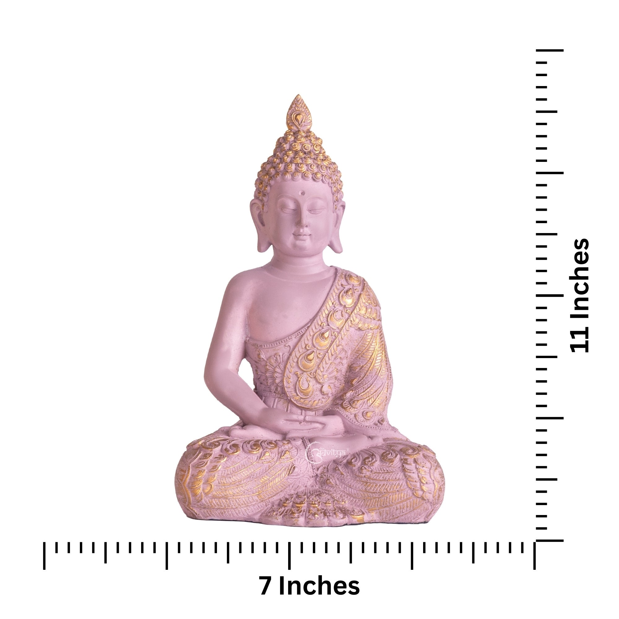 Resin Lord Gautama Buddha Decorative Statue (Pastel Pink)
