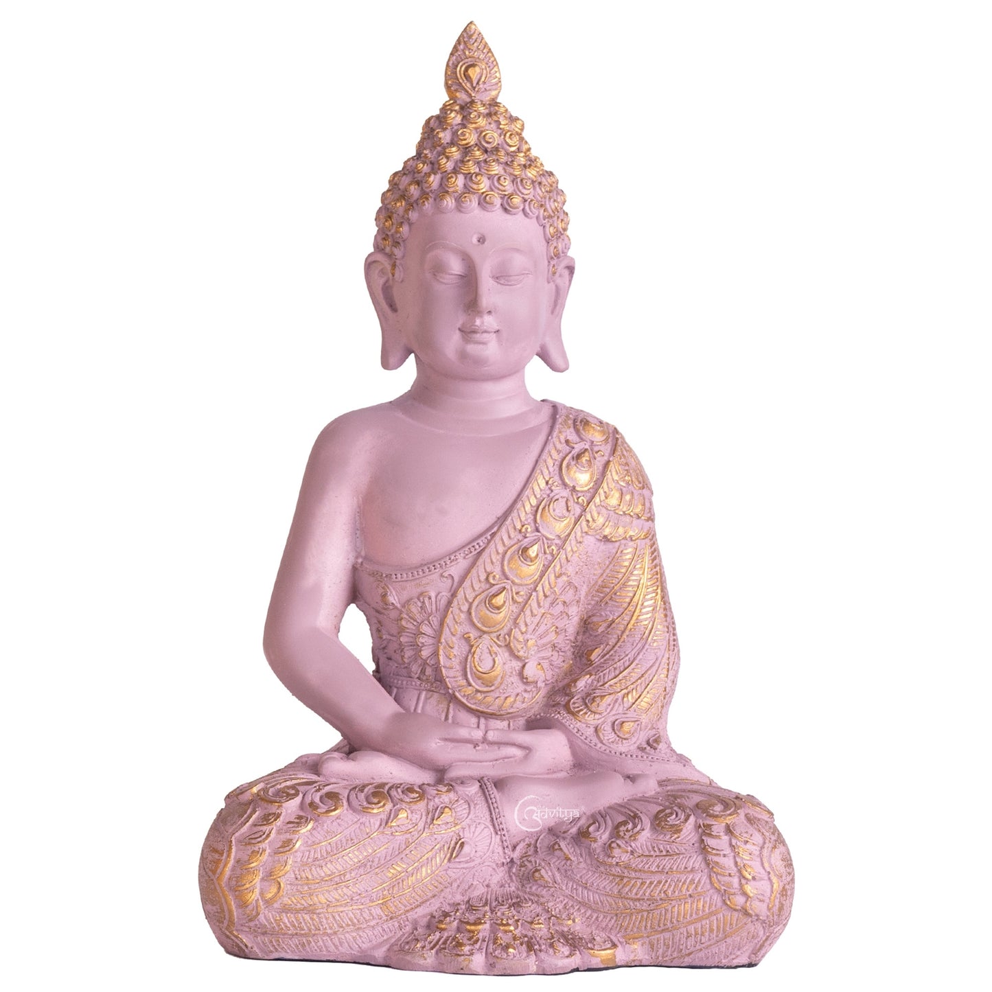 Resin Lord Gautama Buddha Decorative Statue (Pastel Pink)