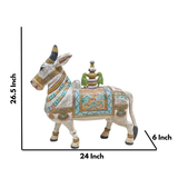 Nandi Statue Wooden for Vastu , Home & Spiritual Decor - 26.5 inch