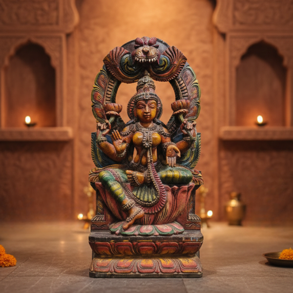 Devi Lakshmi Idol of Wooden - 24 inch