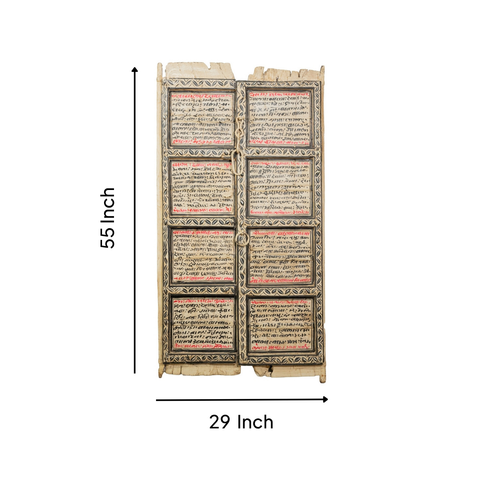 Antique Wooden Door with Manuscript (White)