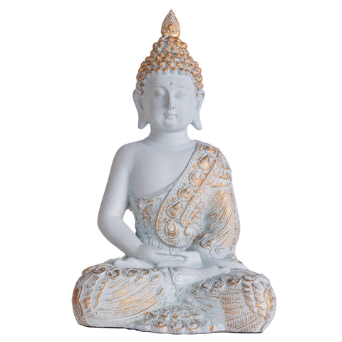 Resin Lord Gautama Buddha Decorative Statue (Pastel Blue)