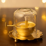 Brass Akhand Jyot Diya With Adjustable Bati Knob(Small |90 ML)