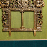 "Magnificent Brass Temple Prabhavali on Dual Fabric Frame "