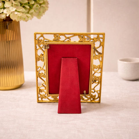 Photo Frame | Aluminium Build | Golden Color | Royal Finish | Decor Item | 8.2 X 9.8 Inch