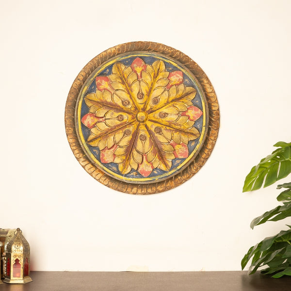 Mandala hand-painted wooden plate