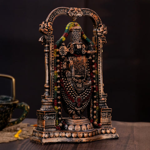 Resin Lord Venkateswara Balaji Statue in Bronze Finish