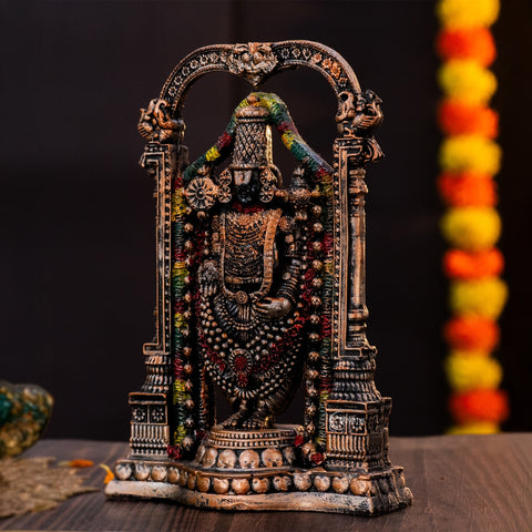 Resin Lord Venkateswara Balaji Statue in Bronze Finish