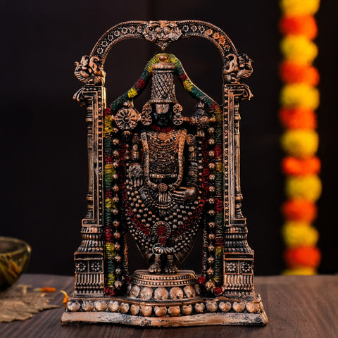 Resin Lord Venkateswara Balaji Statue in Bronze Finish