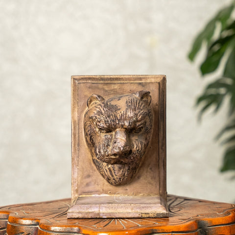 Lion Face Wooden Bookends (Pair)