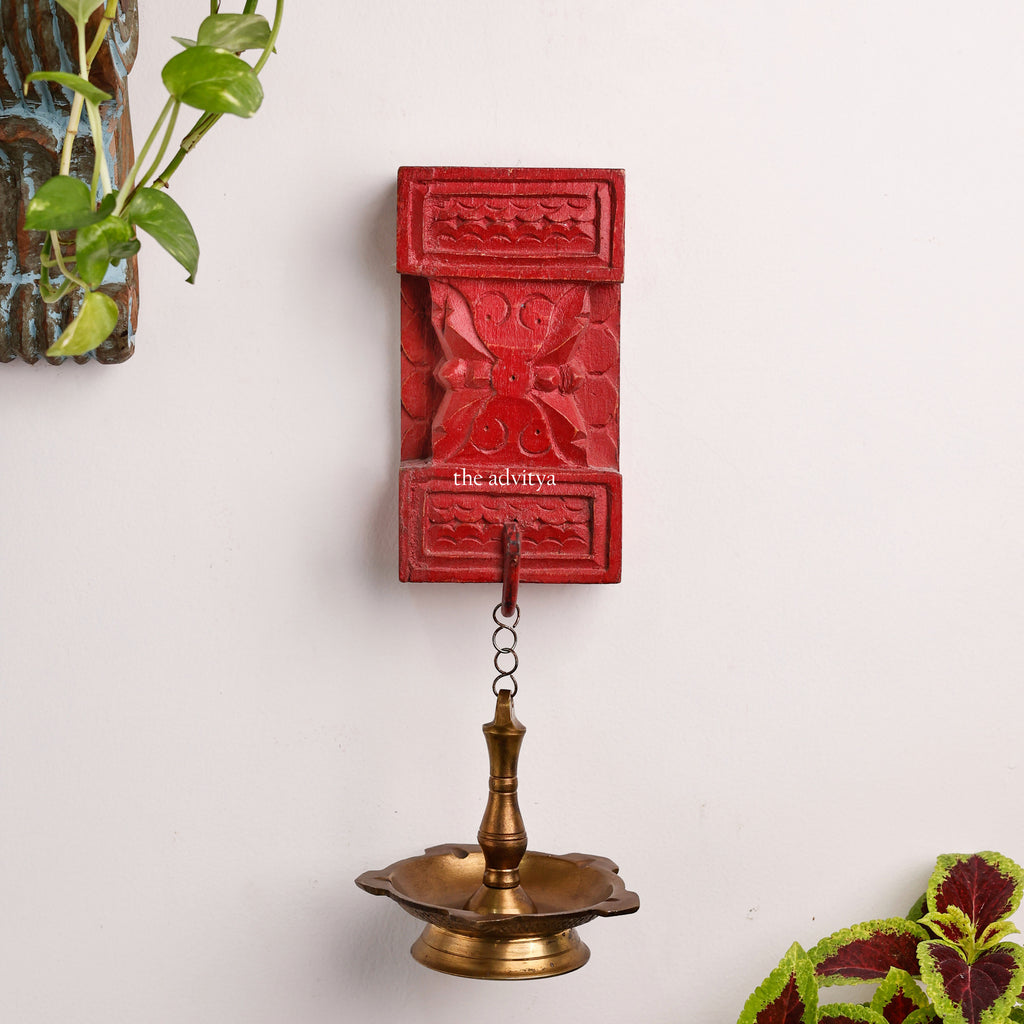 Hand Carved Wooden Red Hook Wall Decor