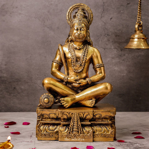 VeerHanumanta,Vayu Putra,Pawan Suta,Bajrangbali,Marutinandan,Brass Hanman Meditating Large