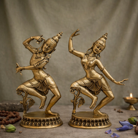Shiv Parvati Dancing Brass Statue for Décor