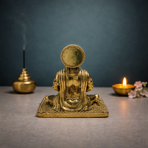 Hanuman Statue | Sitting Posture | Brass Superfine Finish | Pooja & Gifting Essential | Car Dashboard Decor | 3 Inches