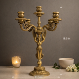 Angel Candle Stand in Brass with 5-Arm Candelabra | 18.5 inches